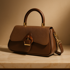 Amber Buckle Cross Body Bag - Brown