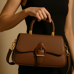 Amber Buckle Cross Body Bag - Brown